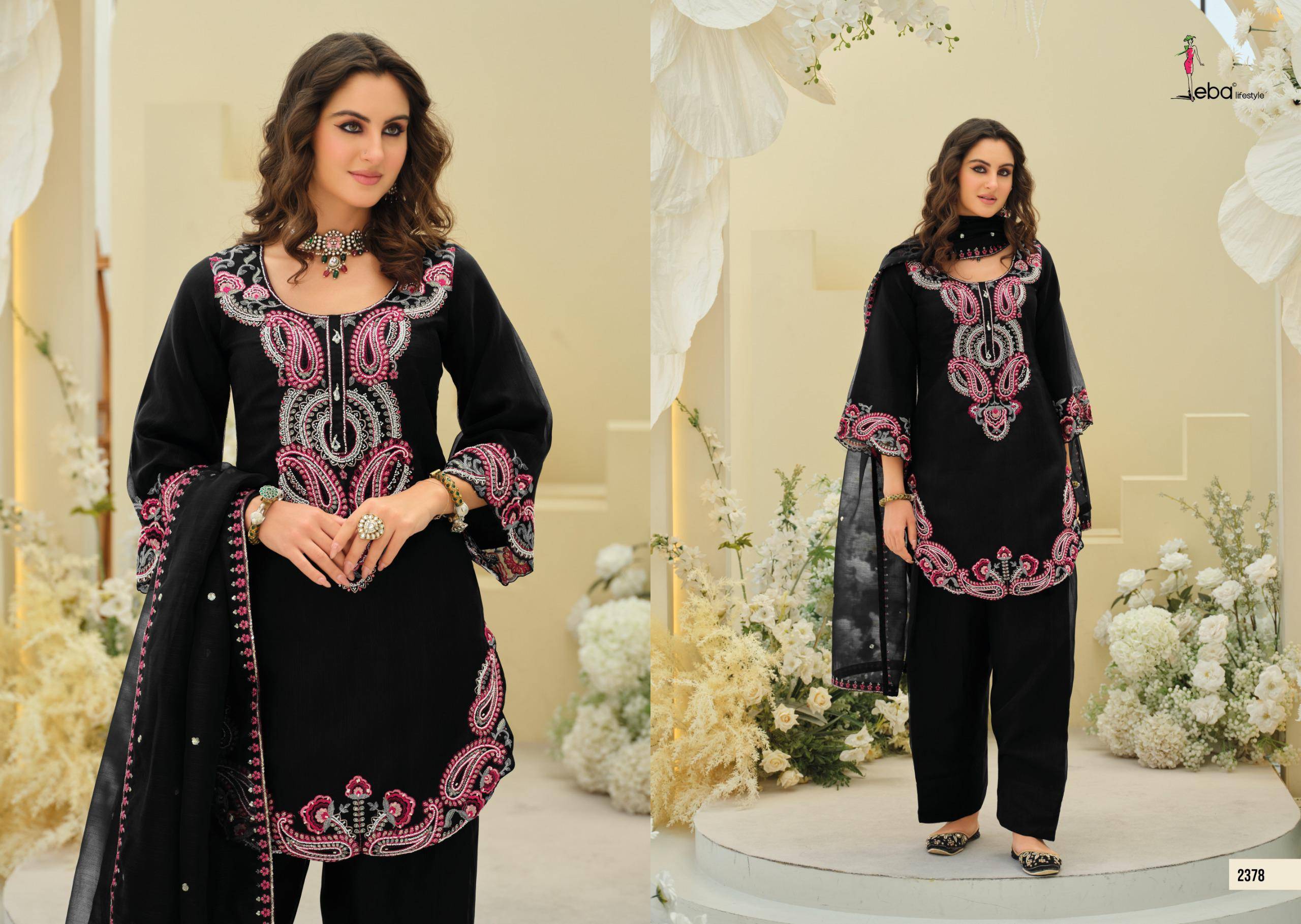 ZAINAB By Eba Lifestyle 2377 to 2379 Series Ready To Wear Heavy chinon readymade Dresses At Wholesale Price